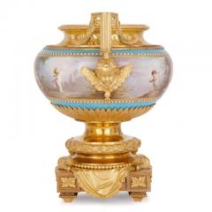 Henri Picard S vres porcelain garniture mounted in gilt bronze by Picard - 3446632