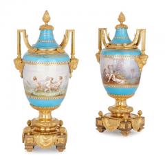 Henri Picard S vres porcelain garniture mounted in gilt bronze by Picard - 3446633