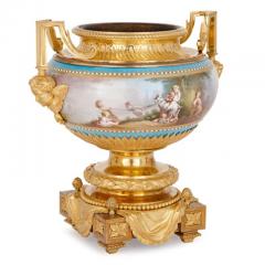 Henri Picard S vres porcelain garniture mounted in gilt bronze by Picard - 3446635