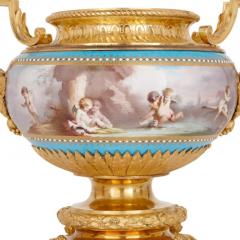 Henri Picard S vres porcelain garniture mounted in gilt bronze by Picard - 3446636