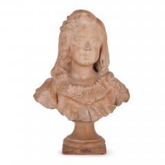 Henri Weigele Terracotta portrait bust of a girl by Henri Weigele - 3302727