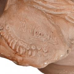 Henri Weigele Terracotta portrait bust of a girl by Henri Weigele - 3302736