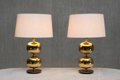 Henrik Blomqvist Pair of Henrik Blomqvist Brass Table Lamps Stilarmatur Tran s Sweden 1960s - 4213385