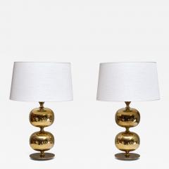 Henrik Blomqvist Pair of Henrik Blomqvist Brass Table Lamps Stilarmatur Tran s Sweden 1960s - 4214472