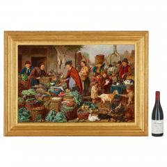 Henry Charles Bryant 19th century oil painting of a market scene by H C Bryant - 3446601