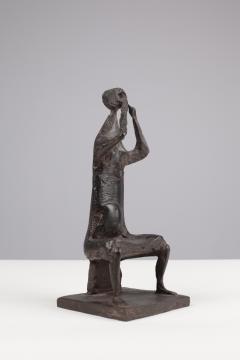 Henry Cliffe Henry Cliffe Bronze Seated Female Musician - 448515