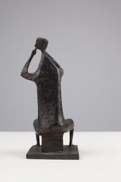 Henry Cliffe Henry Cliffe Bronze Seated Female Musician - 448517