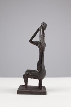 Henry Cliffe Henry Cliffe Bronze Seated Female Musician - 448518