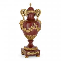 Henry Dasson Pair of French marble and gilt bronze vases by Henry Dasson - 3282110