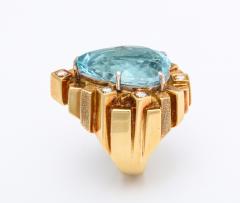 Henry Dunay Henry Dunay Aquamarine and Diamond Gold Ring - 744256