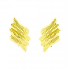 Henry Dunay Henry Dunay Hammered Gold Wing Earrings - 4369290