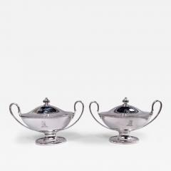 Henry F Greene English Georgian Neoclassical Sterling Silver Sauce Tureens 1782 - 4110027