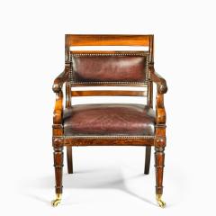 Henry Holland A rosewood library chair in manner of Henry Holland made for Senior Service Club - 1951920