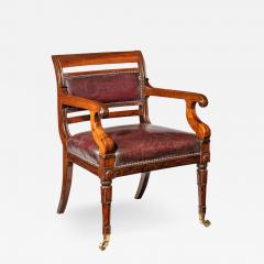 Henry Holland A rosewood library chair in manner of Henry Holland made for Senior Service Club - 1953625