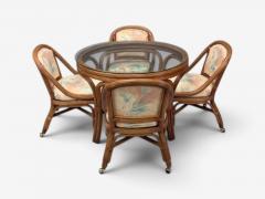 Henry Link Dining Table and Four Chairs Bamboo Fabric Philippines 1980s - 4741078