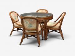 Henry Link Dining Table and Four Chairs Bamboo Fabric Philippines 1980s - 4741079