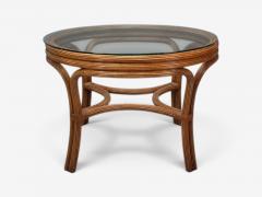 Henry Link Dining Table and Four Chairs Bamboo Fabric Philippines 1980s - 4741081