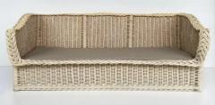 Henry Link Henry Link Newly Upholstered Painted Coastal Rattan Sofa - 3502985