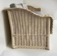Henry Link Henry Link Newly Upholstered Painted Coastal Rattan Sofa - 3503045