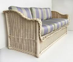 Henry Link Henry Link Newly Upholstered Painted Coastal Rattan Sofa - 3503046
