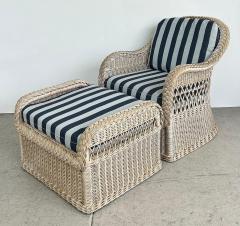 Henry Link Henry Link Rattan Lounge Chairs Ottomans New Sunbrella Upholstery 2 pairs - 4571849