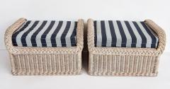 Henry Link Henry Link Rattan Lounge Chairs Ottomans New Sunbrella Upholstery 2 pairs - 4571958