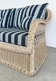 Henry Link Henry Link Rattan Sofa with New Sunbrella Upholstery and Cushions - 4571911