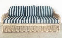 Henry Link Henry Link Rattan Sofa with New Sunbrella Upholstery and Cushions - 4571933