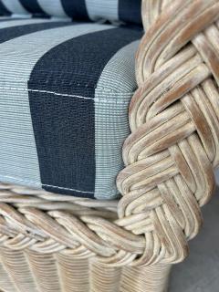 Henry Link Henry Link Rattan Sofa with New Sunbrella Upholstery and Cushions - 4571938