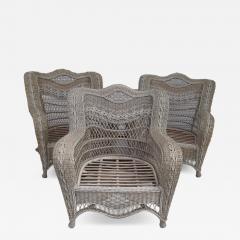 Henry Link Vintage Henry Link Style Wicker Lounge Chairs Set of 3  - 4191866