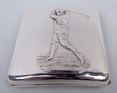 Henry Matthews Antique English Victorian Swinging Golfer Cigarette Case - 4382388