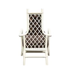 Henry Olko Set of 6 Dining Chairs in White Lacquer with Criss Cross Design 1950s - 2402813