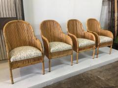 Henry Olko Vintage Henry Olko Set of 4 Bamboo Chairs - 4632972