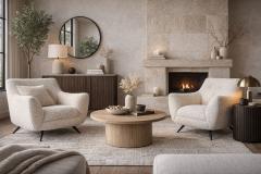 Henry P Glass Lounge Chairs by Henry Glass in Oatmeal Boucl C 1950s - 4534728