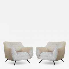 Henry P Glass Lounge Chairs by Henry Glass in Oatmeal Boucl C 1950s - 4534817