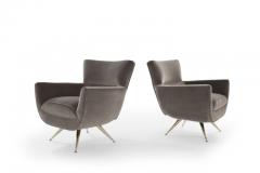 Henry P Glass Mid Century Modern Swivel Chairs by Henry Glass in Grey Velvet - 1263546