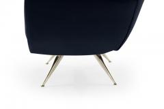 Henry P Glass Mid Century Modern Swivel Chairs by Henry Glass in Navy Velvet - 1318130