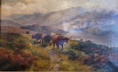Henry Robinson Hall 19C Oil on Canvas of Highland Rovers at Loch Earn by HR Hall - 2829331