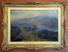 Henry Robinson Hall 19C Oil on Canvas of Highland Rovers at Loch Earn by HR Hall - 2829335