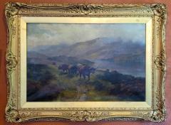 Henry Robinson Hall 19C Oil on Canvas of Highland Rovers at Loch Earn by HR Hall - 2829336