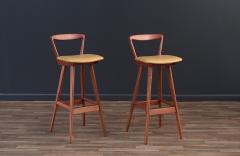 Henry Rosengren Hansen Henry Rosengren Hansen Teak Leather Bar Stools - 3515391