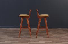 Henry Rosengren Hansen Henry Rosengren Hansen Teak Leather Bar Stools - 3515392