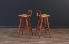 Henry Rosengren Hansen Henry Rosengren Hansen Teak Leather Bar Stools - 3515393