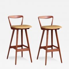 Henry Rosengren Hansen Henry Rosengren Hansen Teak Leather Bar Stools - 3518423