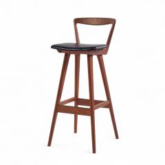 Henry Rosengren Hansen Rosengren Hansen for Brande M belfabrik Mid Century Teak Bar Stools Set of 3 - 4295360