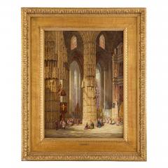 Henry Thomas Schafer Antique oil painting of a church interior by Henry Thomas Schafer - 4467166