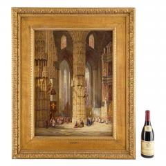 Henry Thomas Schafer Antique oil painting of a church interior by Henry Thomas Schafer - 4467174