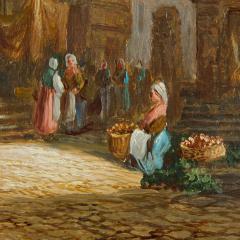 Henry Thomas Schafer Pair of Gothic Architectural Street Scenes by H T Schafer - 4744493