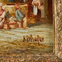 Henry Thomas Schafer Pair of Gothic Architectural Street Scenes by H T Schafer - 4744499
