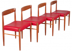 Henry Walter Klein Set four Henry W Klein Teak Leatherette Dining Chairs - 2780113
